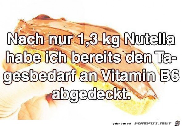 Nach nur 1,3 KG Nutella Nach nur 1,3 KG Nutella