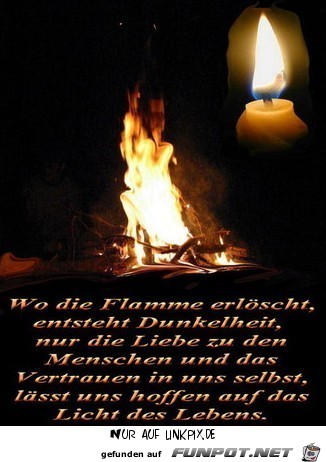 wo die Flamme erloescht