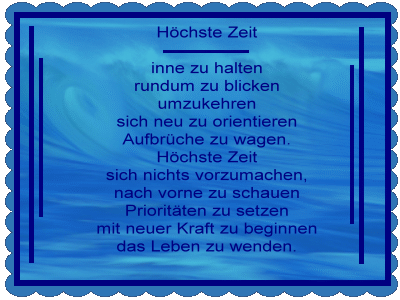 hoechste Zeit