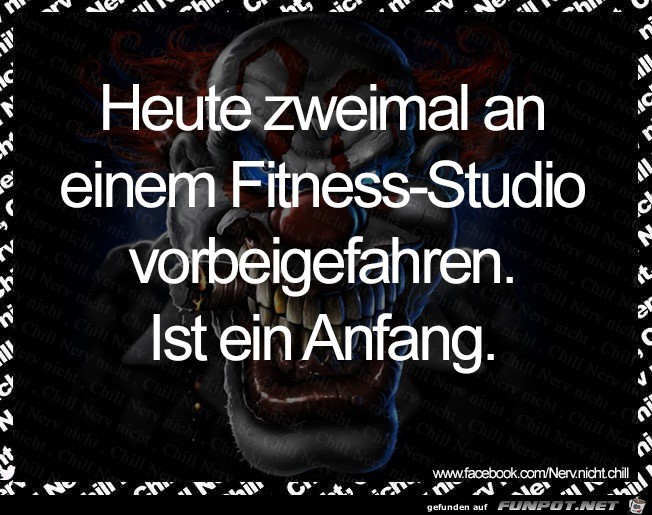 Heute zweimal an einem Fitness-Studio...