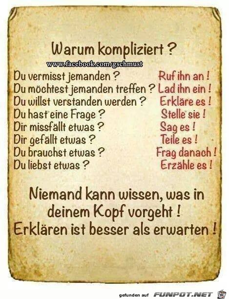 Warum kompliziert Warum kompliziert
