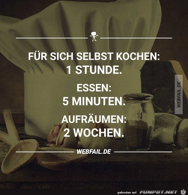 Fuer sich selbst kochen