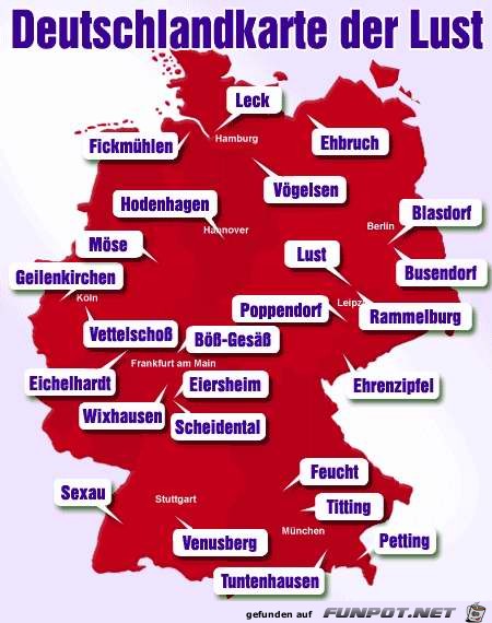 Deutschlandkarte der Lust