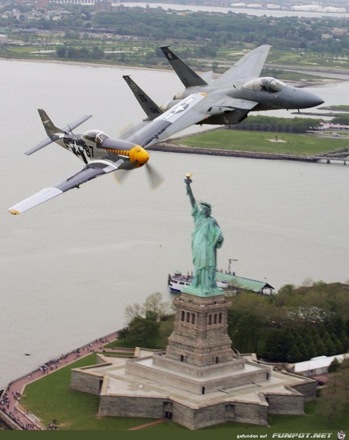 Aufnahmen von Flugzeugen ber New York