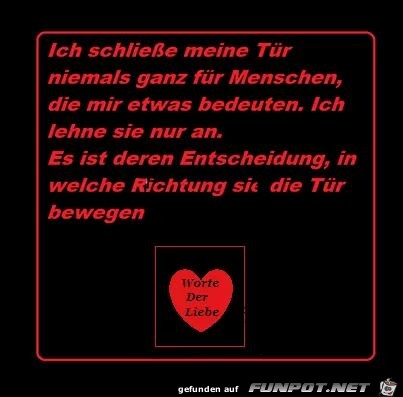 ich schließe meine Tür... ich schließe meine Tür...