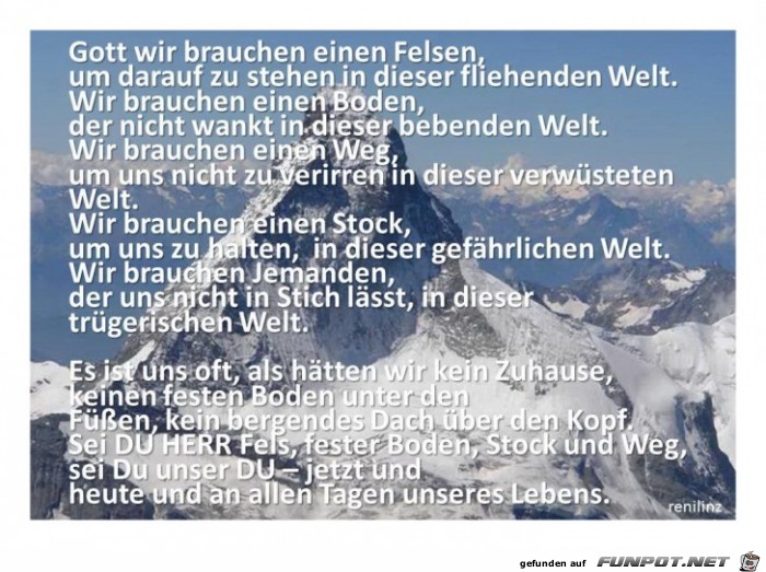 Gott wir brauchen einen Felsen Gott wir brauchen einen Felsen