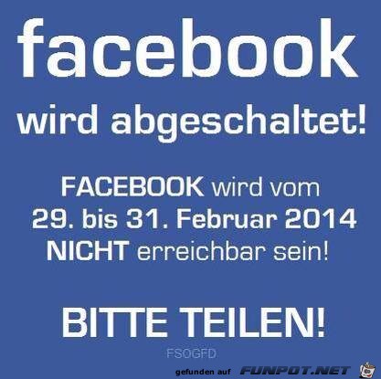 Facebook wird abgeschaltet