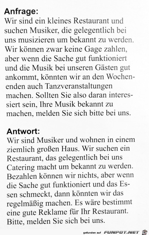 Anfrage und Antwort Anfrage und Antwort