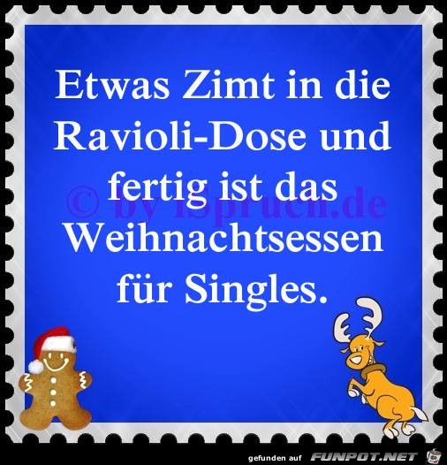 Weihnachtsessen fuer Single