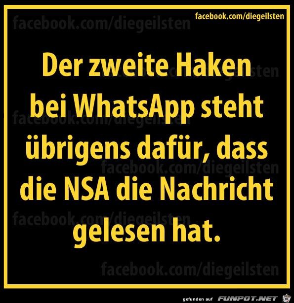 der 2 Haken bei Whatsapp