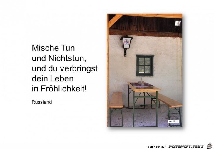 Mische Tun und Nichtstun