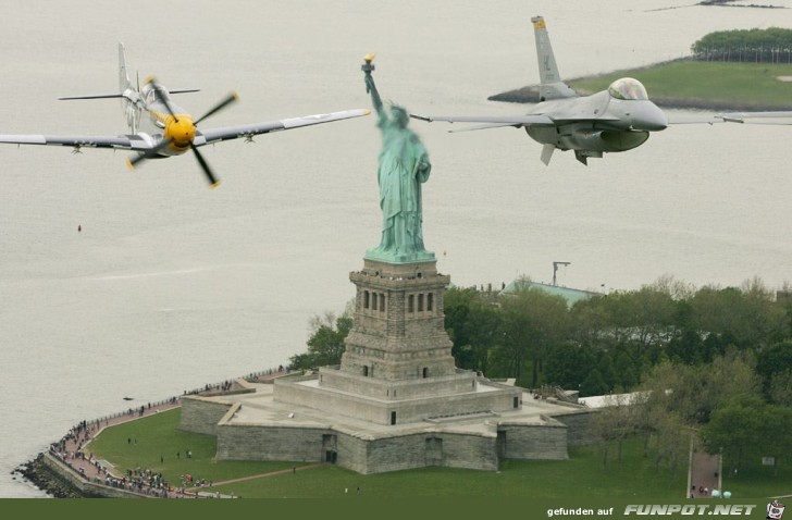 Aufnahmen von Flugzeugen ber New York