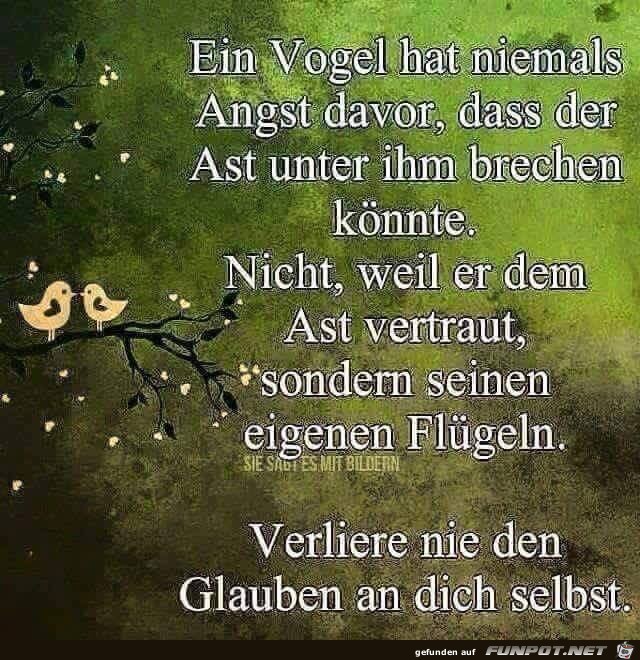 Glaube an dich selbst