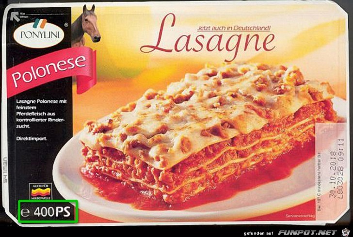 Pferdefleisch in Lasagne - erschreckende Bilder :-)