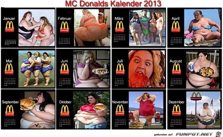 MC Donalds Kalender 2013