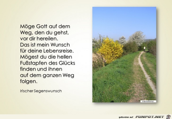 Moege Gott auf dem Weg den du gehst..