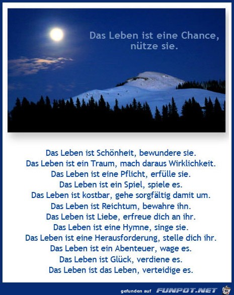 das leben ist eine chance 