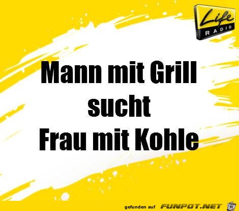 Mann mit Grill