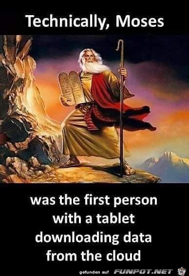 erster Mensch mit Tablet