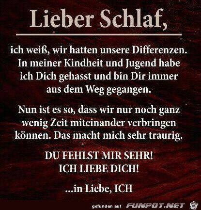 Lieber Schlaf...