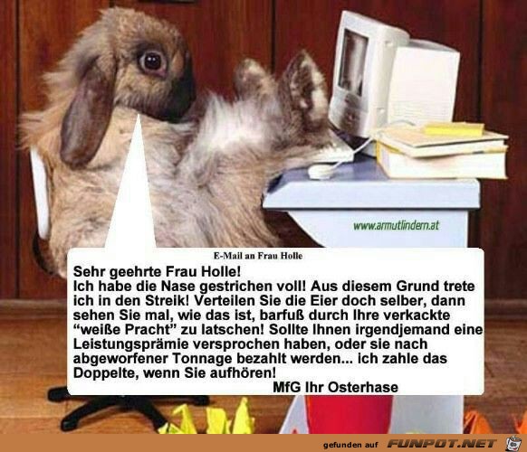 Osterhase im Streik