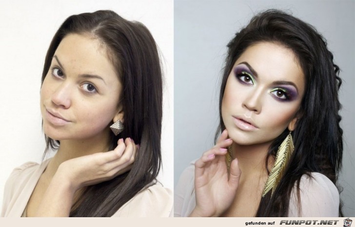 17 Frauen mit und ohne MakeUp 12