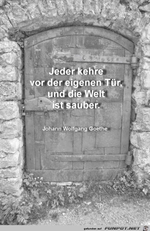 jeder kehre vor der eigenen tuer jeder kehre vor der eigenen tuer