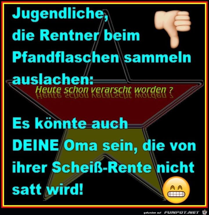 Rentner die Pfandflaschen sammeln