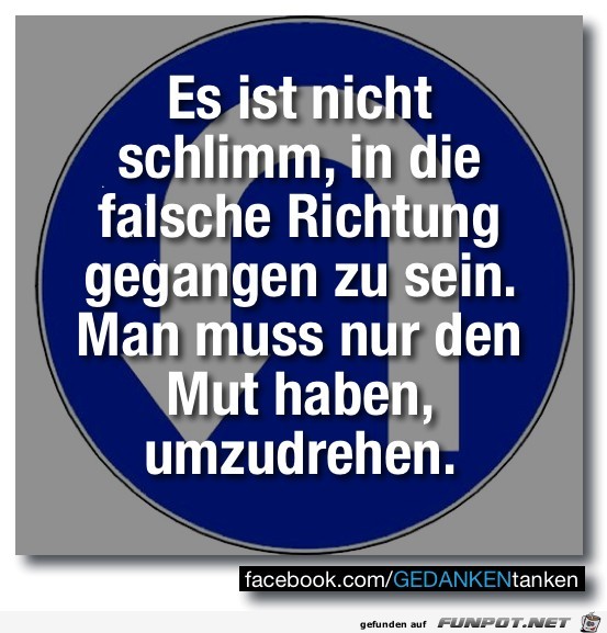 falsche Richtung