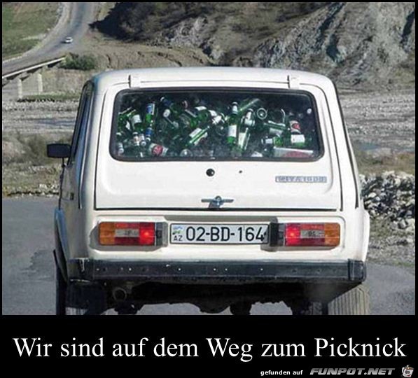 auf dem Weg zum Picknick auf dem Weg zum Picknick