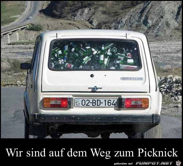 auf dem Weg zum Picknick