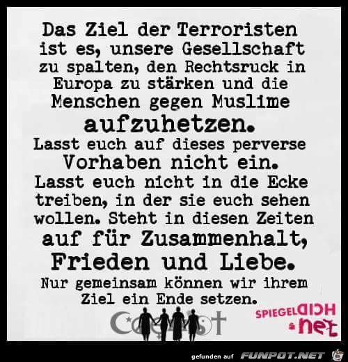 das ziel der Terroristen