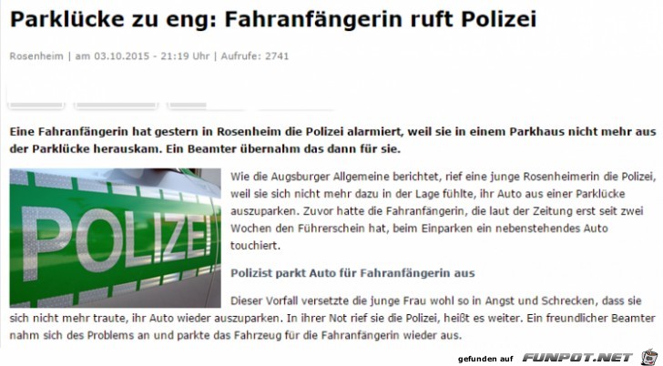 Parkluecke zu eng Parkluecke zu eng