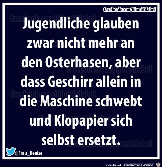 Jugendliche glauben an den Osterhasen Jugendliche glauben an den Osterhasen