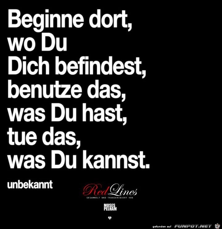 beginne dort