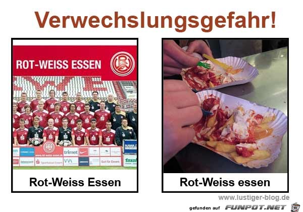 Achtung - Verwechslungsgefahr