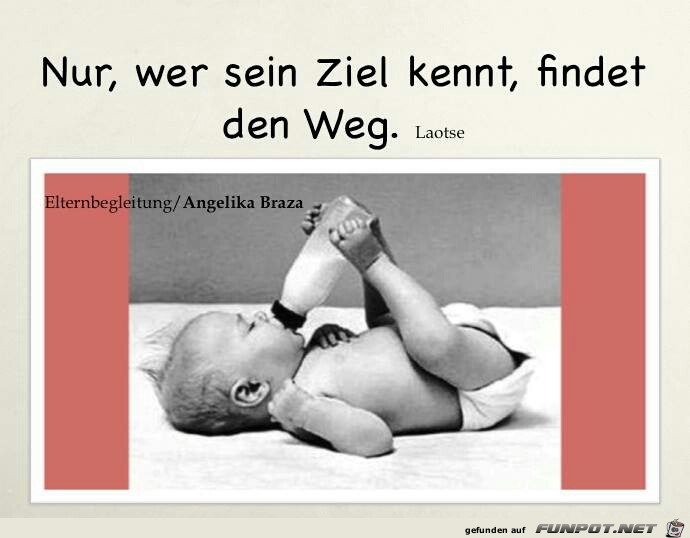 nur wer sein Ziel kennt... nur wer sein Ziel kennt...