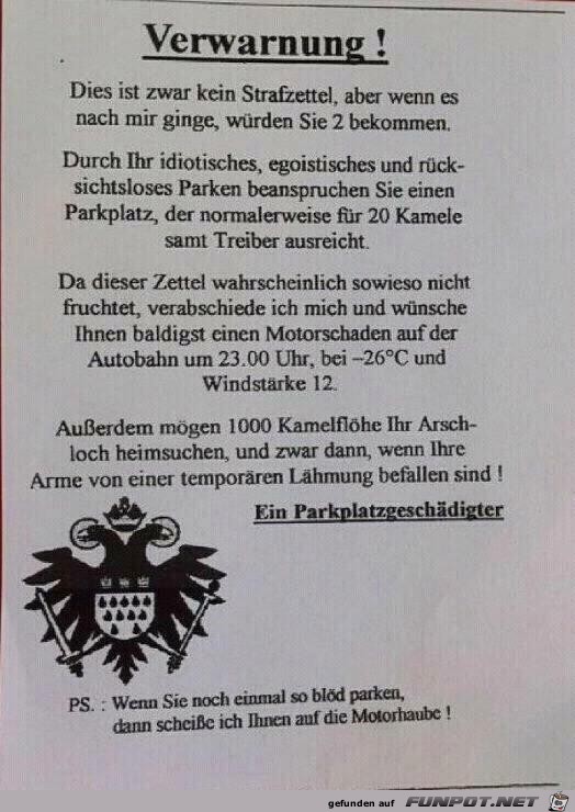 Verwarnung Verwarnung