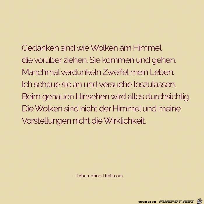 Gedanken sind wie Wolken