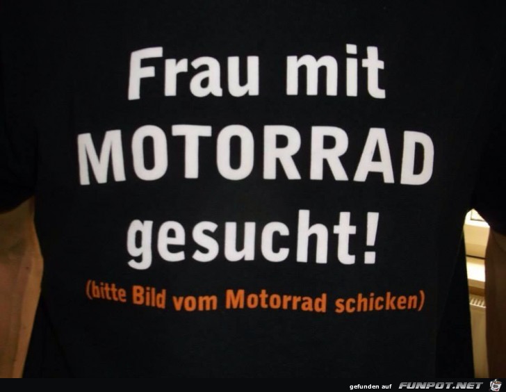 Frau mit Motorrad gesucht