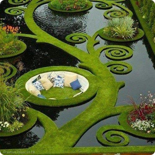 Aesthetic creative garden pond