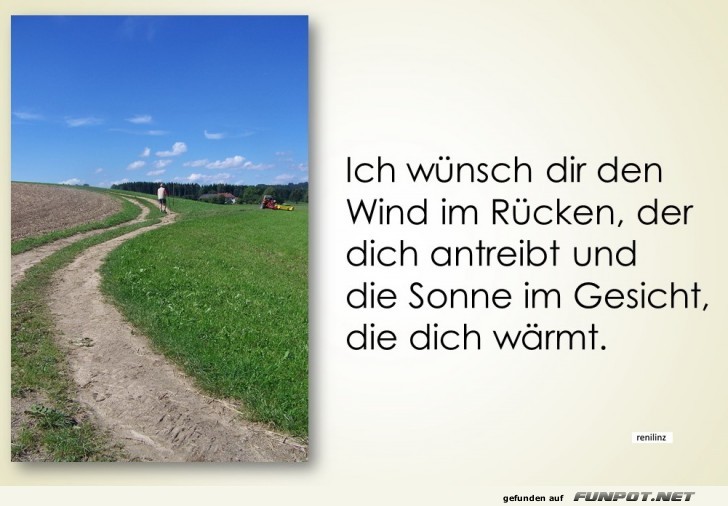 ich wuensch dir den Wind im Ruecken ich wuensch dir den Wind im Ruecken