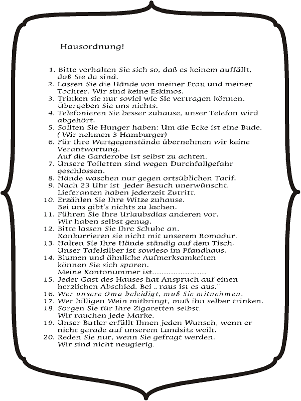 Hausordnung Hausordnung