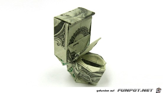 die One-Dollar-Origami-Kunstwerke