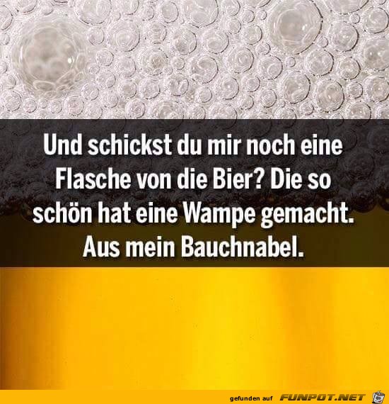 Eine Flasche von die Bier