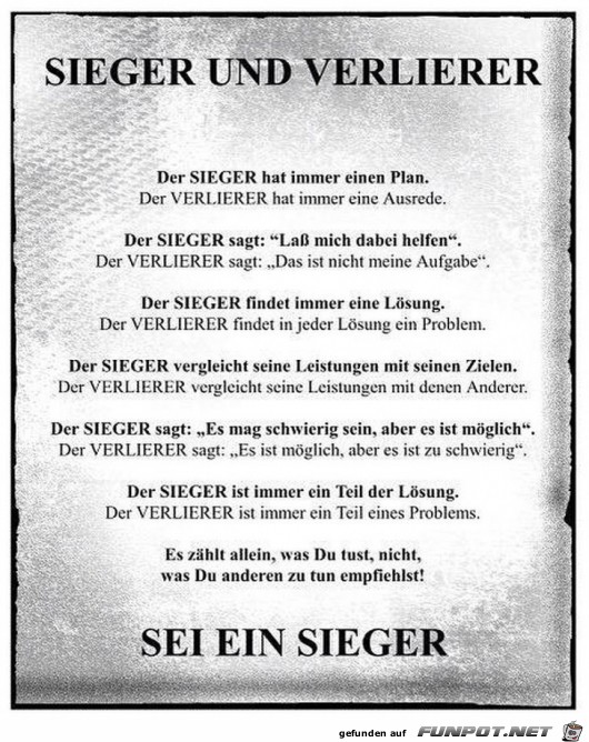 Sei ein Sieger Sei ein Sieger