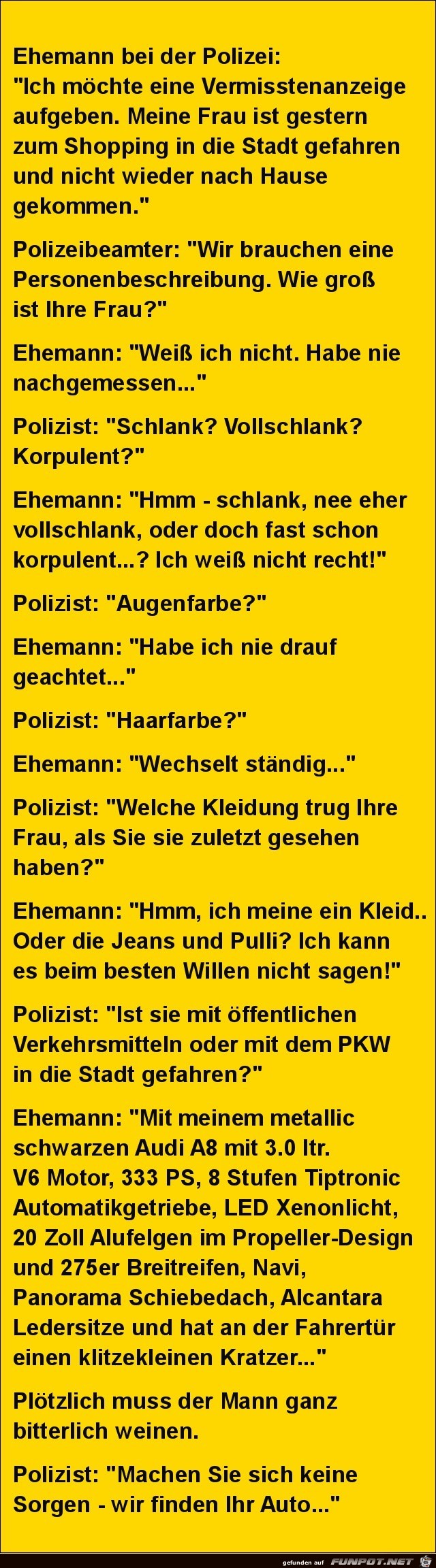 Vermisstenanzeige