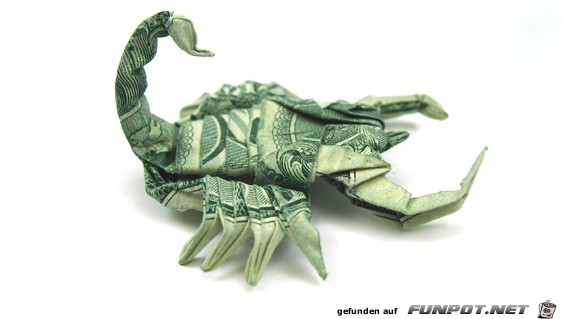 die One-Dollar-Origami-Kunstwerke