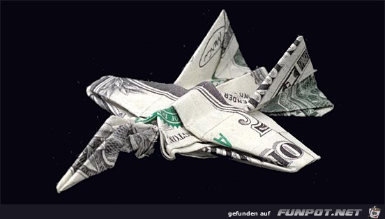 die One-Dollar-Origami-Kunstwerke