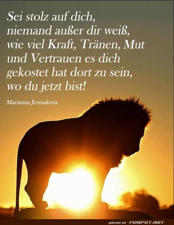 Sei stolz auf dich Sei stolz auf dich